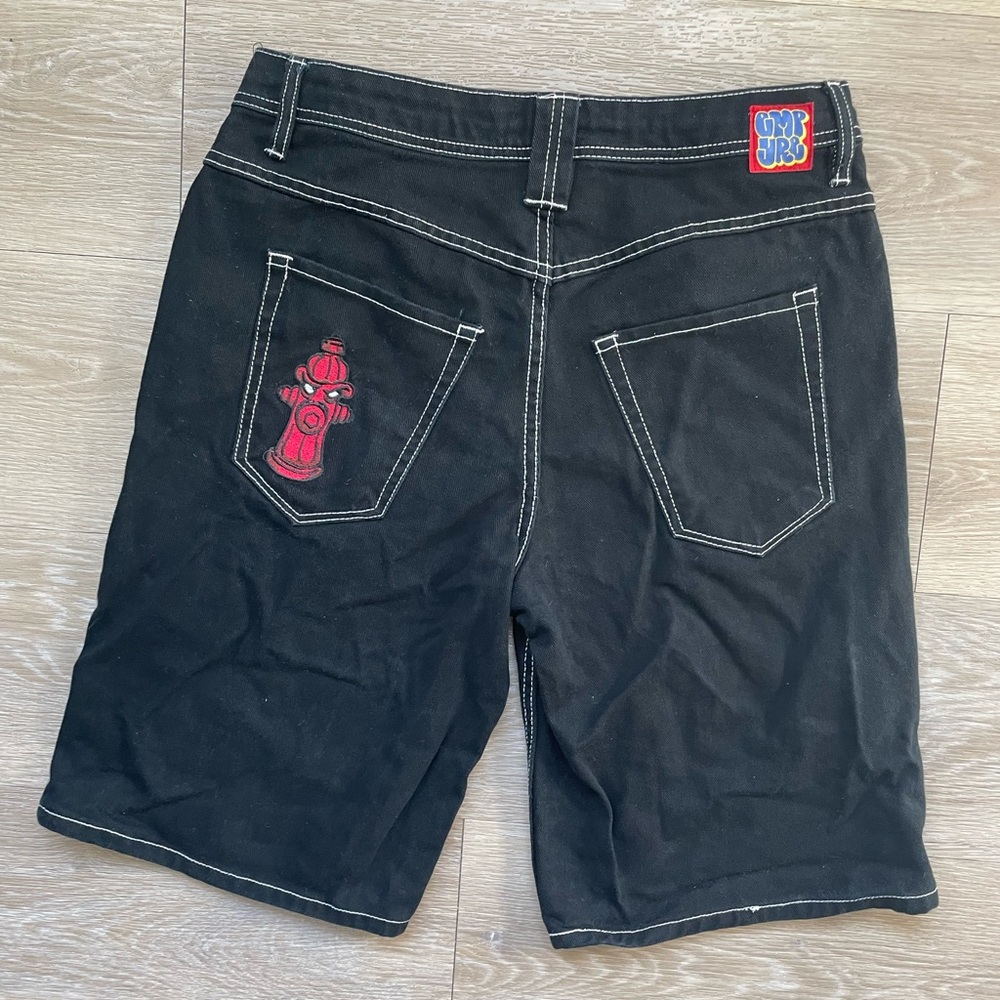 SOLD Y2K Empyre Black Denim Shorts with Embroidery